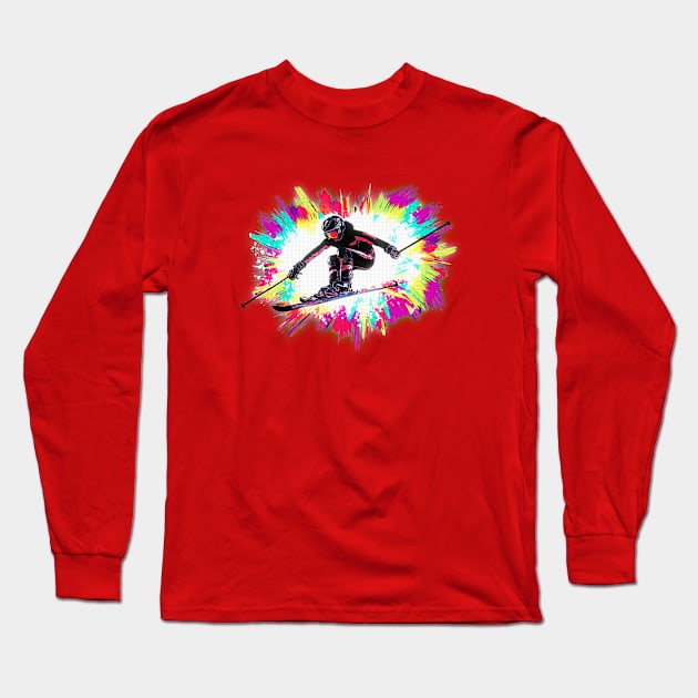 Ski Color Explosion Long Sleeve T-Shirt by TheWanderingFools